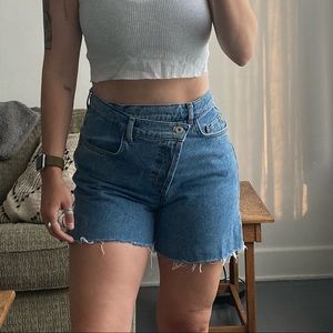 Collusion asymmetrical Jean shorts size 28
